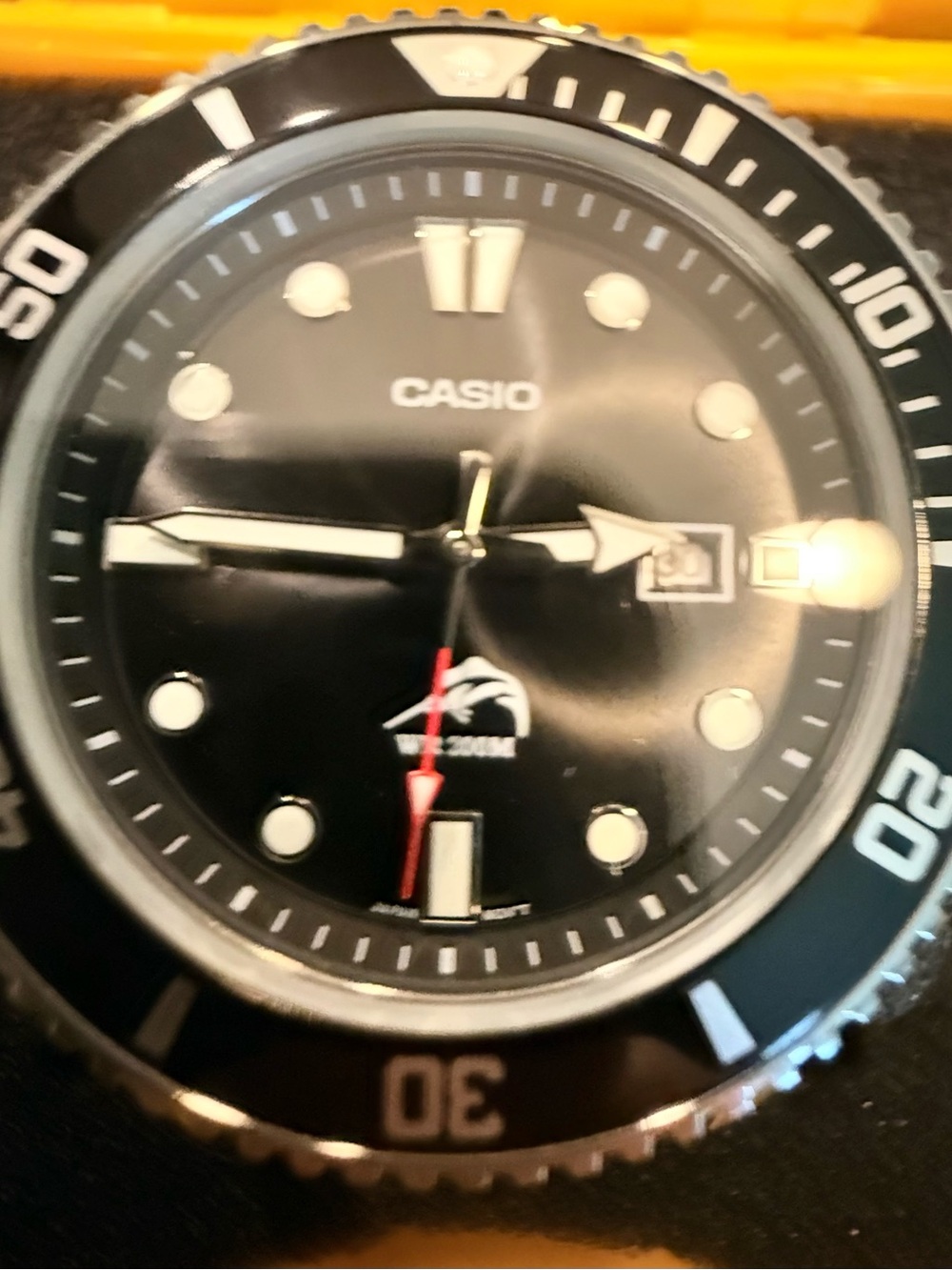 Casio Black Dial Men’s Sports Watch with Red Accent